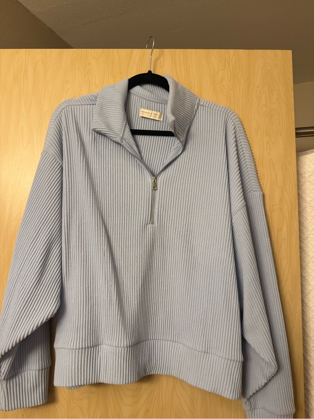 Abercrombie & Fitch | Women’s Light Blue Ribbed Half-Zip Pullover | Size S/M
